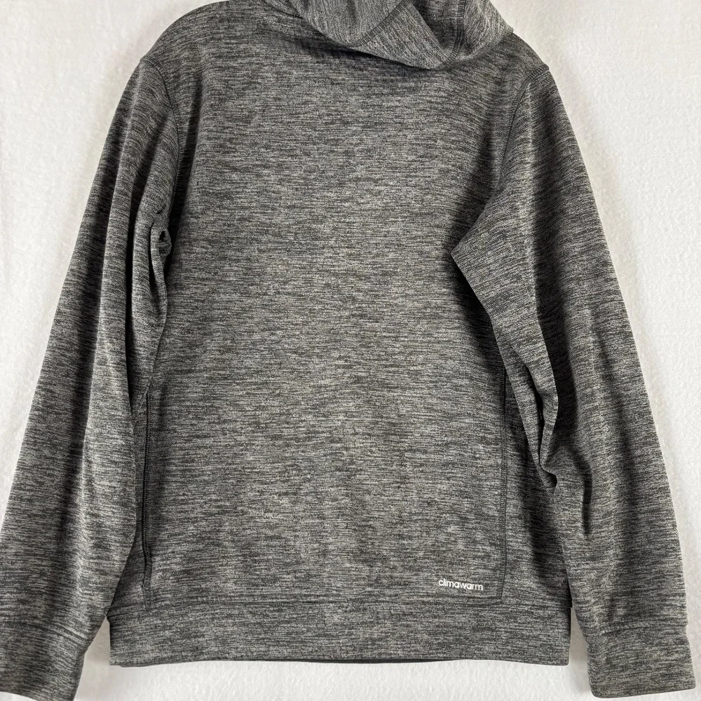 Adidas, Hoodie, Climawarm, Dark Gray, Logo Blue and Red, Retro, Size Men's S